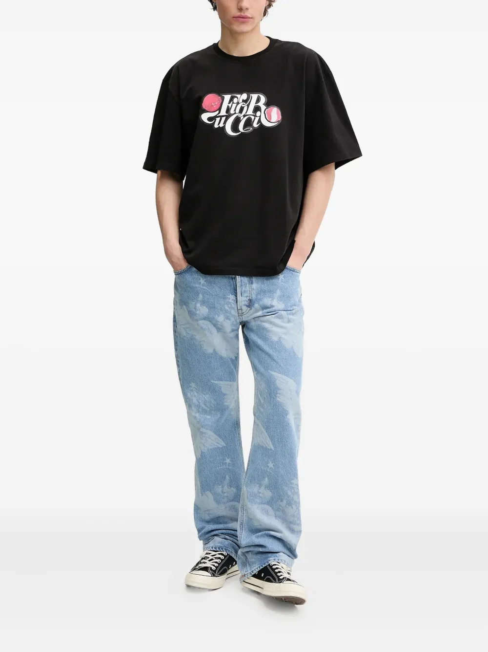 Fiorucci T-shirt met logoprint Zwart