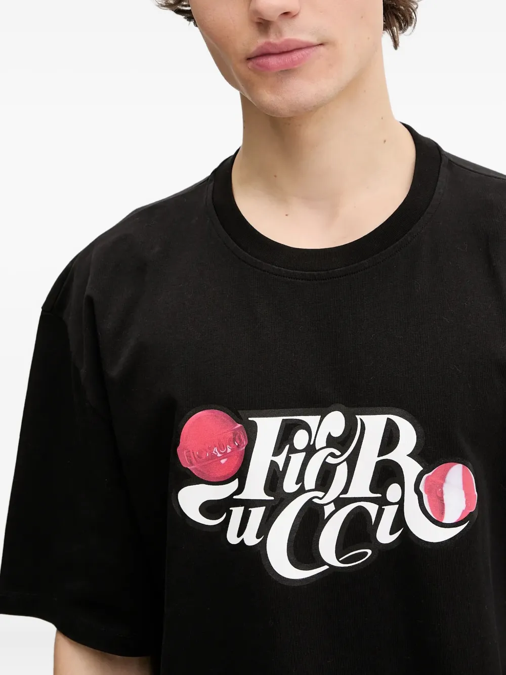 Fiorucci T-shirt met logoprint Zwart