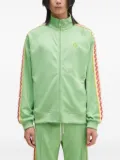 Drôle De Monsieur stripe-trimmed zip-up track top - Green