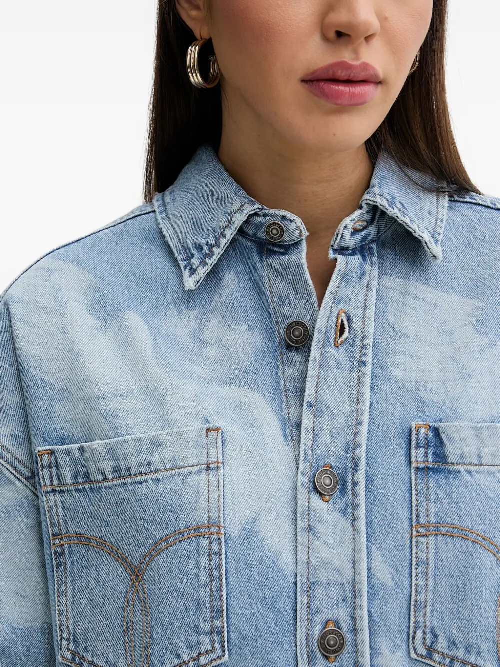 Fiorucci Denim blousejurk met engelenprint Blauw