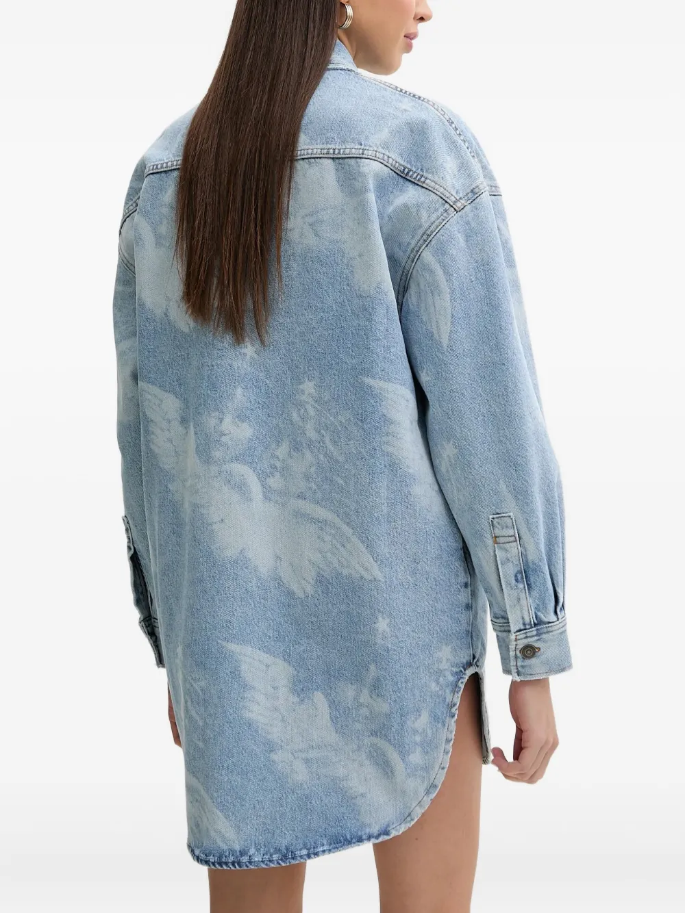Fiorucci Denim blousejurk met engelenprint Blauw