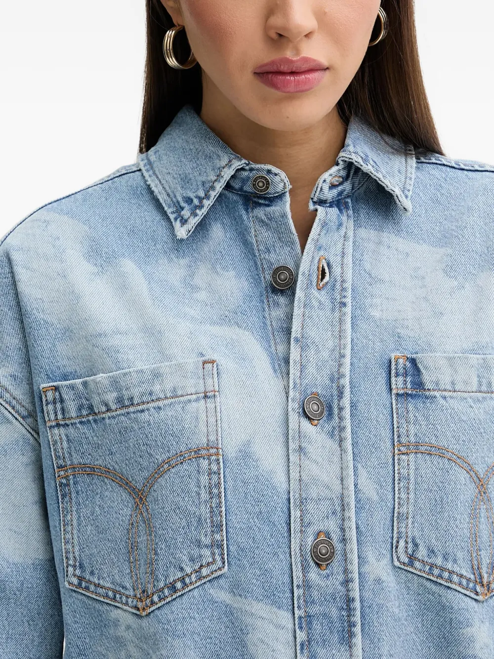 Fiorucci Denim blousejurk met engelenprint Blauw