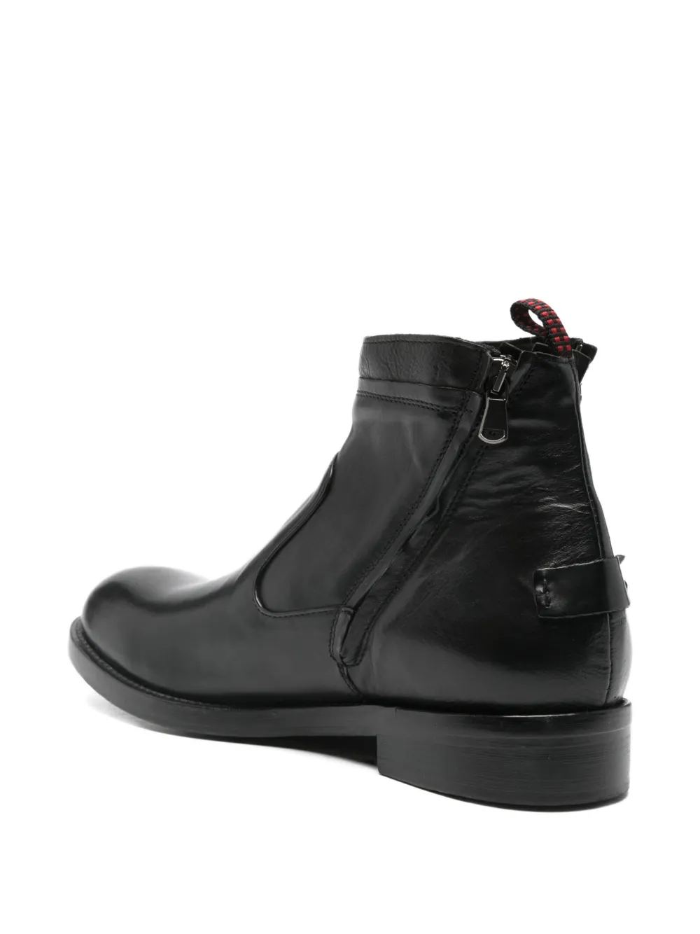 LeQarant zip-fastening leather boots Black