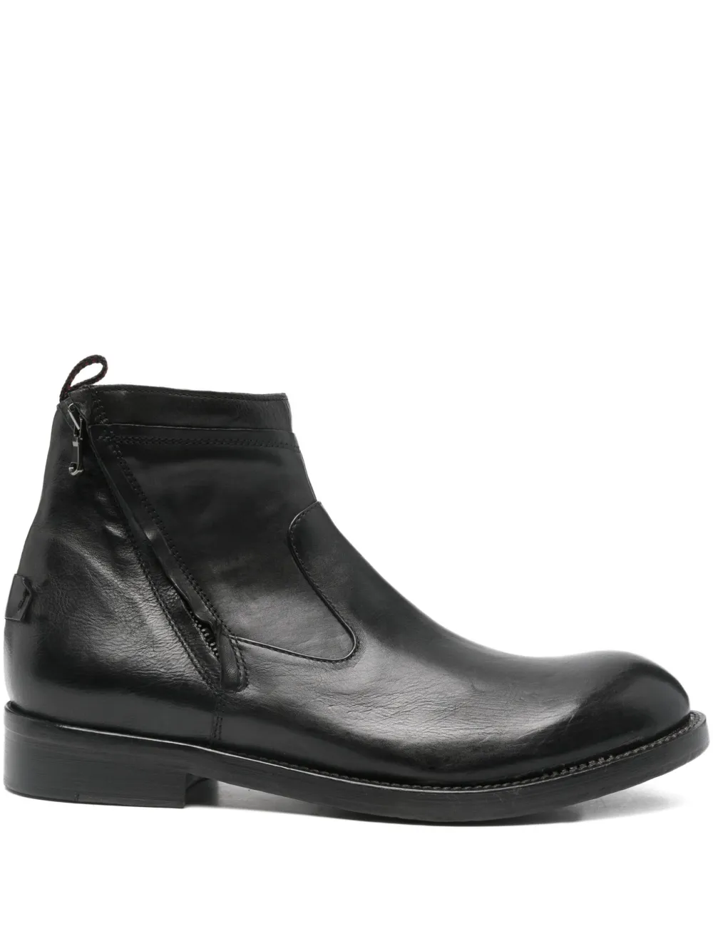 LeQarant zip-fastening leather boots Black