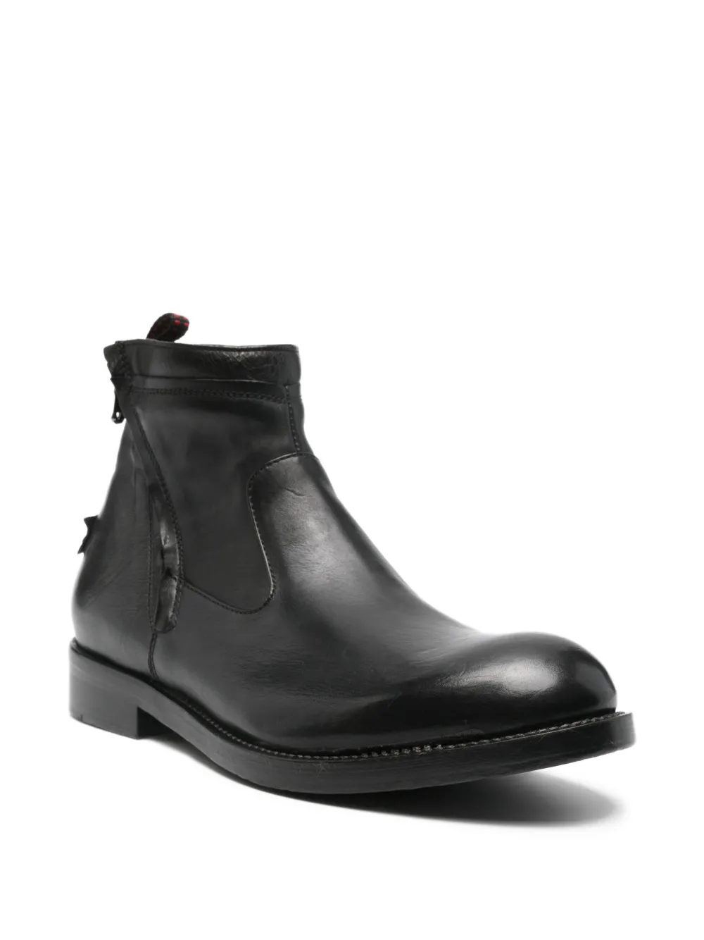LeQarant zip-fastening leather boots Black