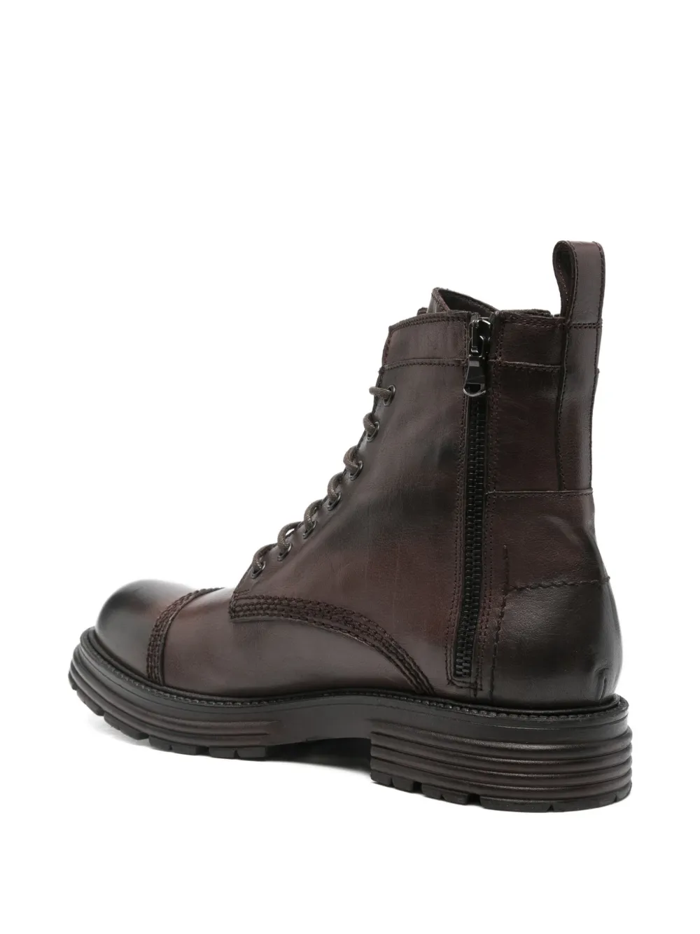 LeQarant lace-up zip-up boots Brown