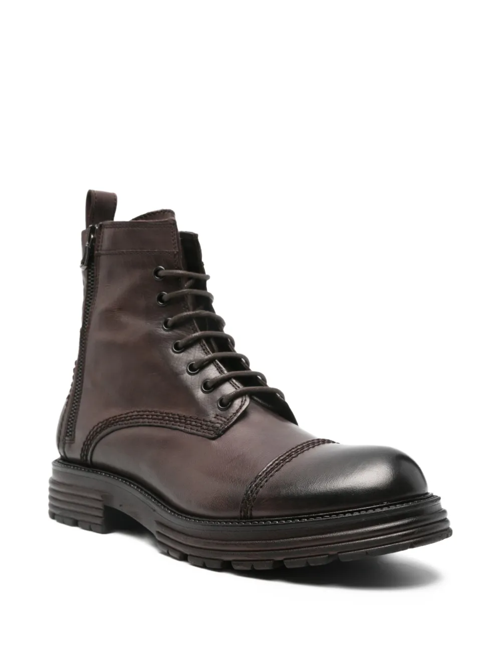 LeQarant lace-up zip-up boots Brown
