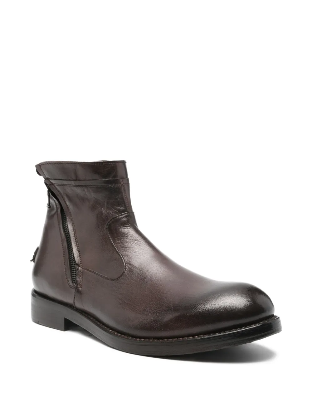 LeQarant zip-fastening leather boots Brown