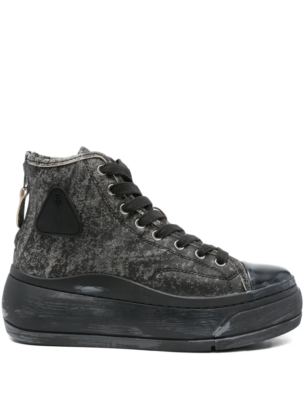 R13 distressed leather sneakers Black