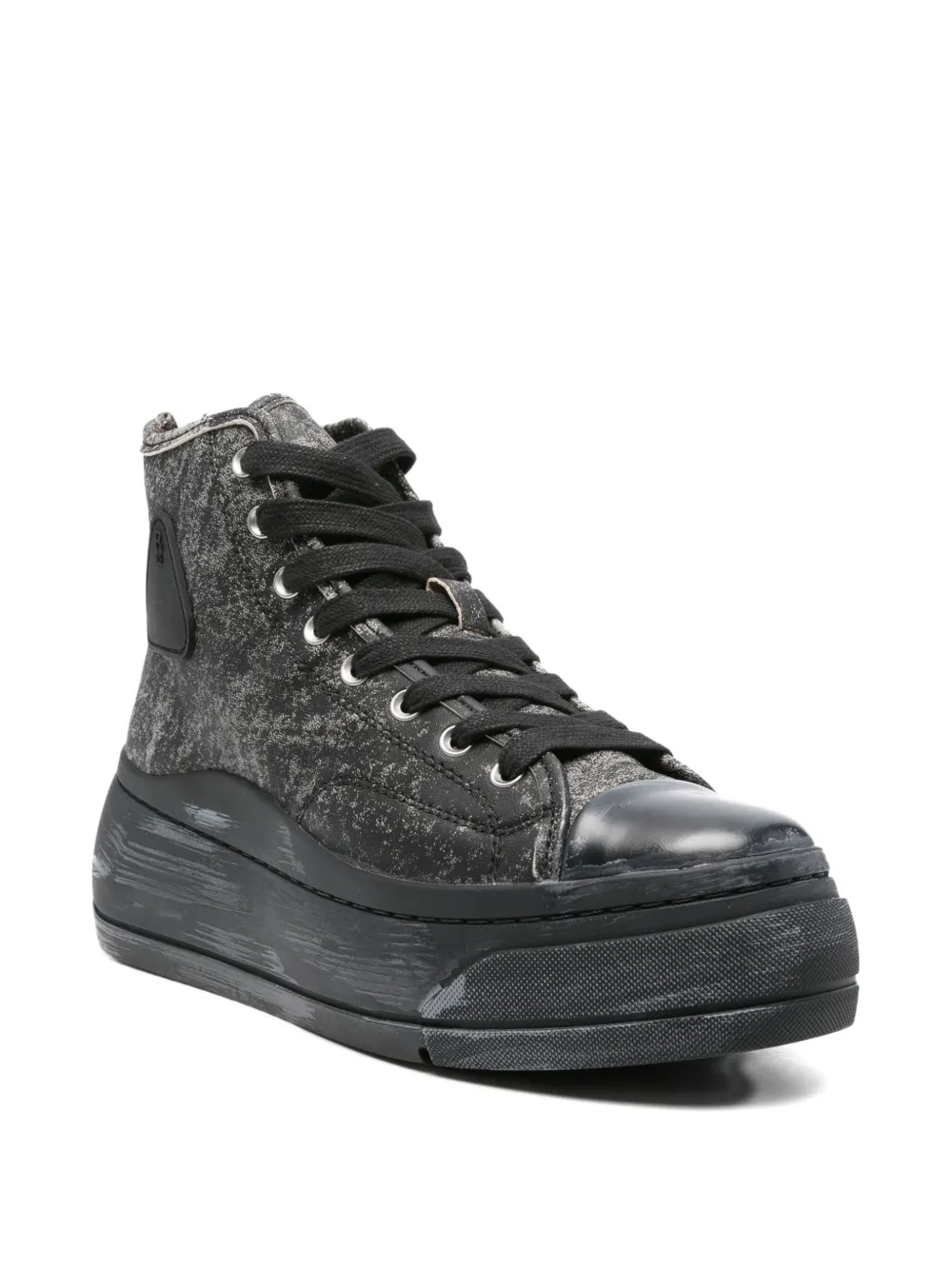 R13 distressed leather sneakers Black