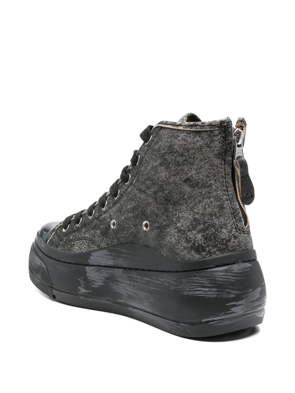 R13 distressed leather sneakers Black