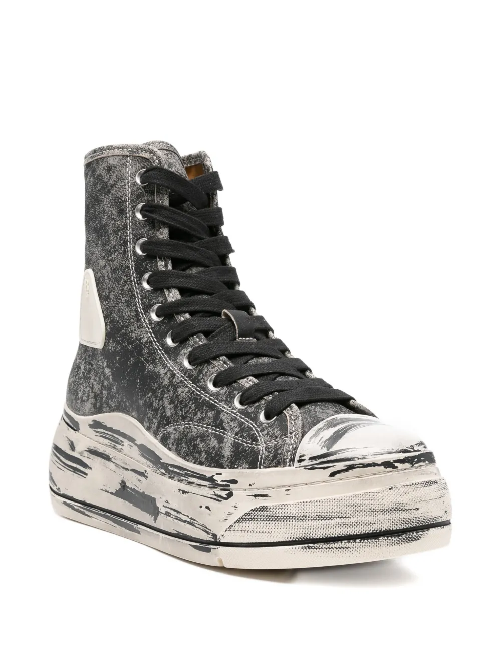 R13 Kurt distressed-effect zip-fastening sneakers Black