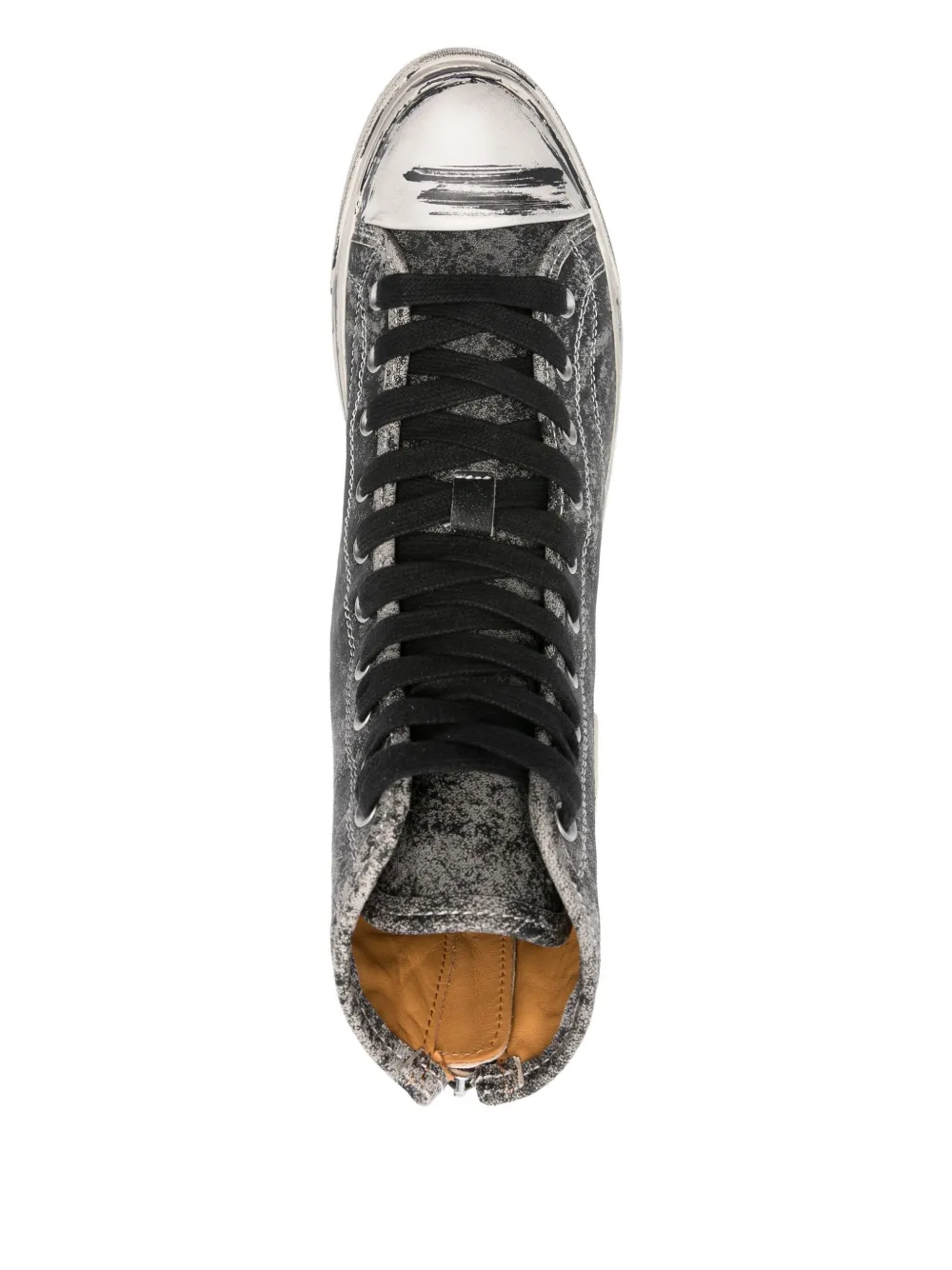 R13 Kurt distressed-effect zip-fastening sneakers Black