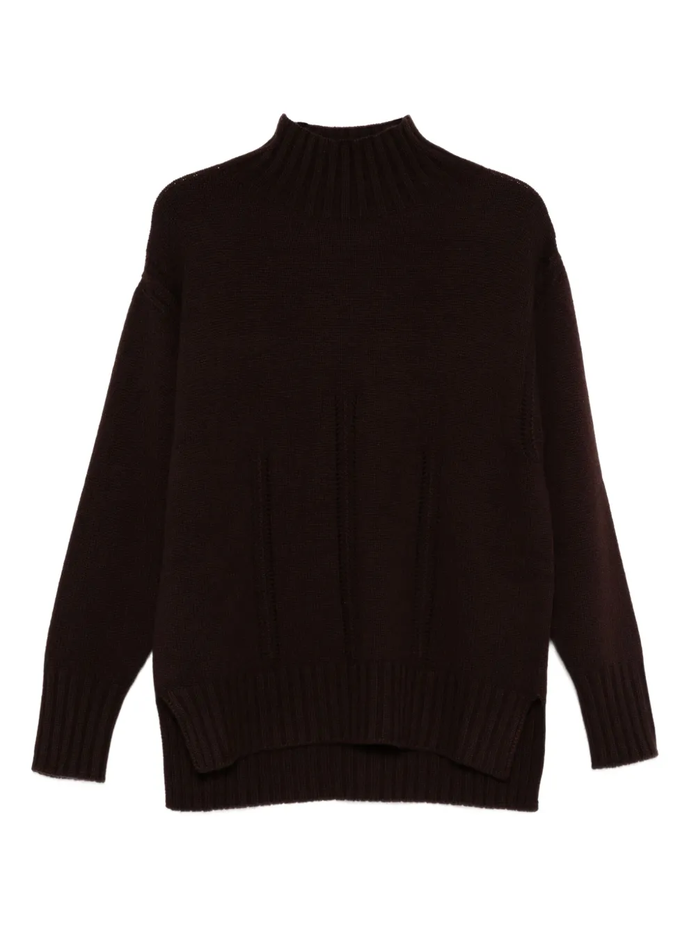 TOM FORD Geribbelde trui met hoge hals Bruin