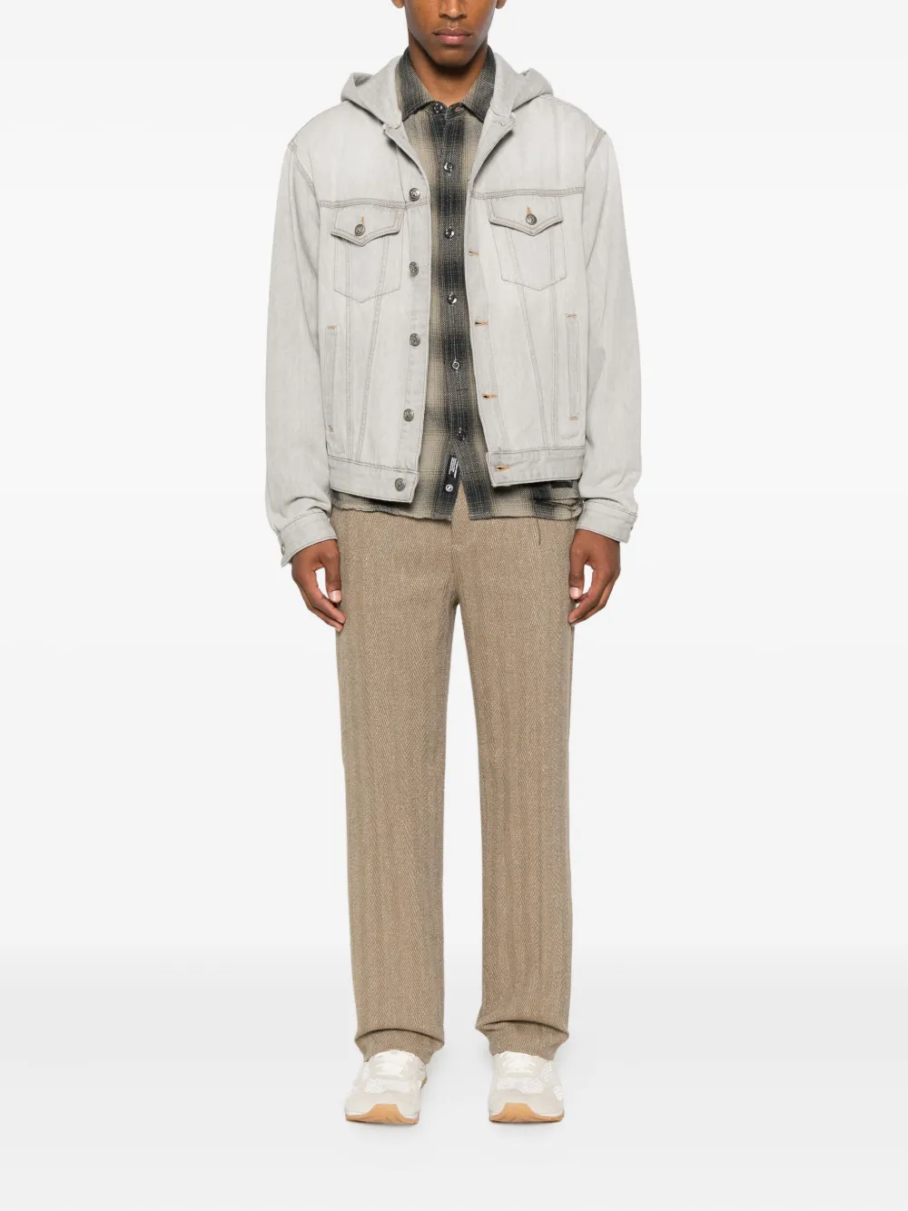 Palm Angels Denim jack met capuchon Grijs