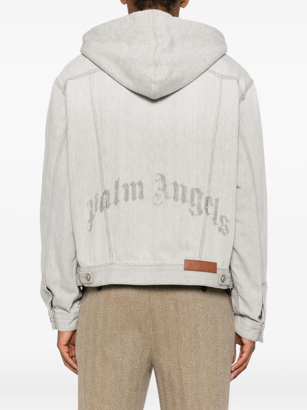 Palm Angels Denim jack met capuchon Grijs