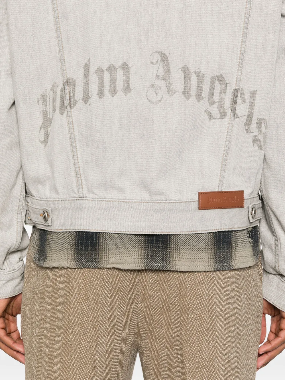 Palm Angels Denim jack met capuchon Grijs
