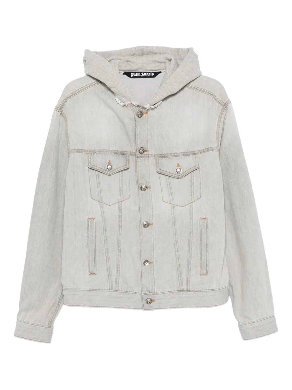 Palm Angels Denim jack met capuchon Grijs
