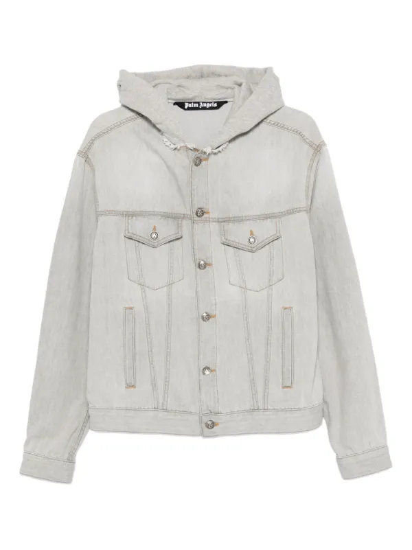 Palm Angels フーデッド デニムジャケット | グレー | FARFETCH JP