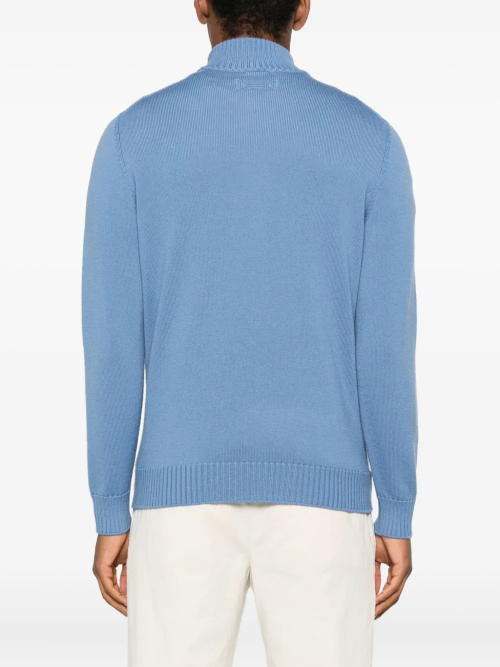 Drumohr half-zip merino wool sweater Blauw