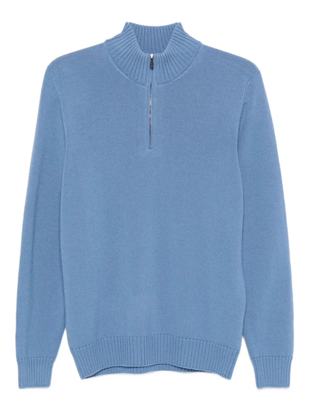 Drumohr half-zip merino wool sweater Blauw