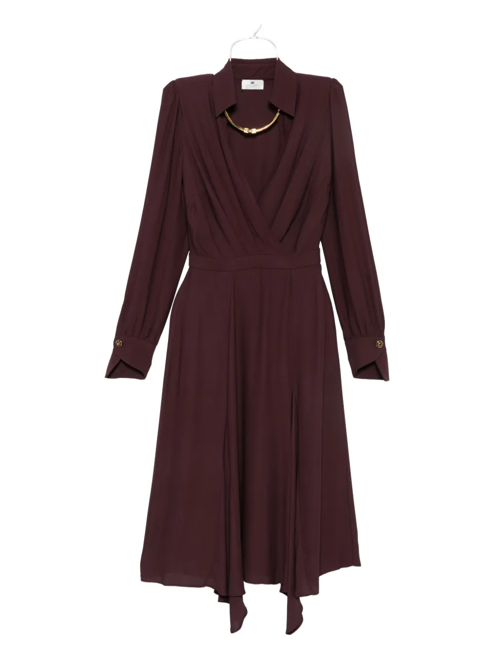 Elisabetta Franchi wrap-design flared dress - レッド Elisabetta Franchi wrap-design flared dress - レッド
