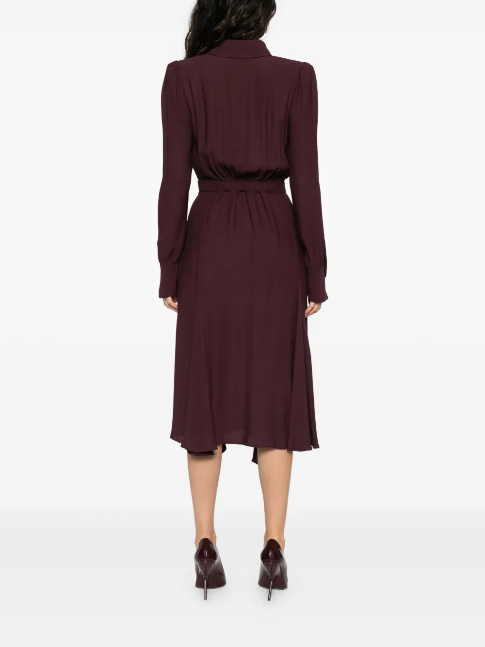 Elisabetta Franchi wrap-design flared dress Rood