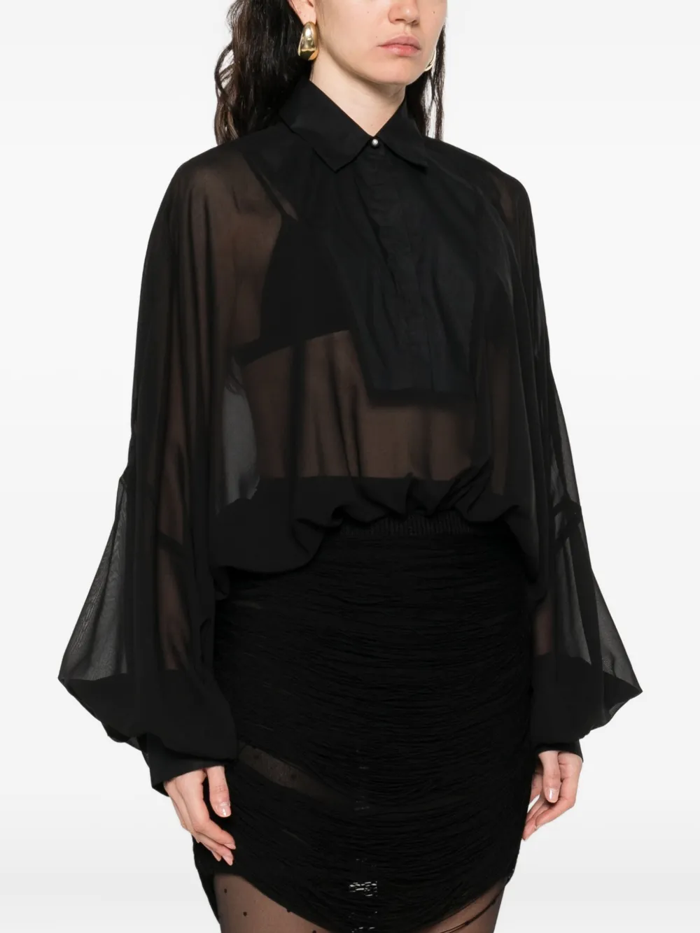 PINKO button-down long-sleeve bodysuit Zwart