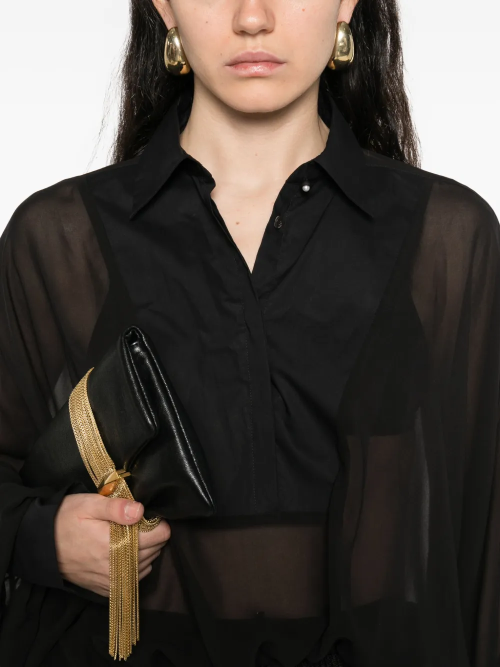 PINKO button-down long-sleeve bodysuit Zwart