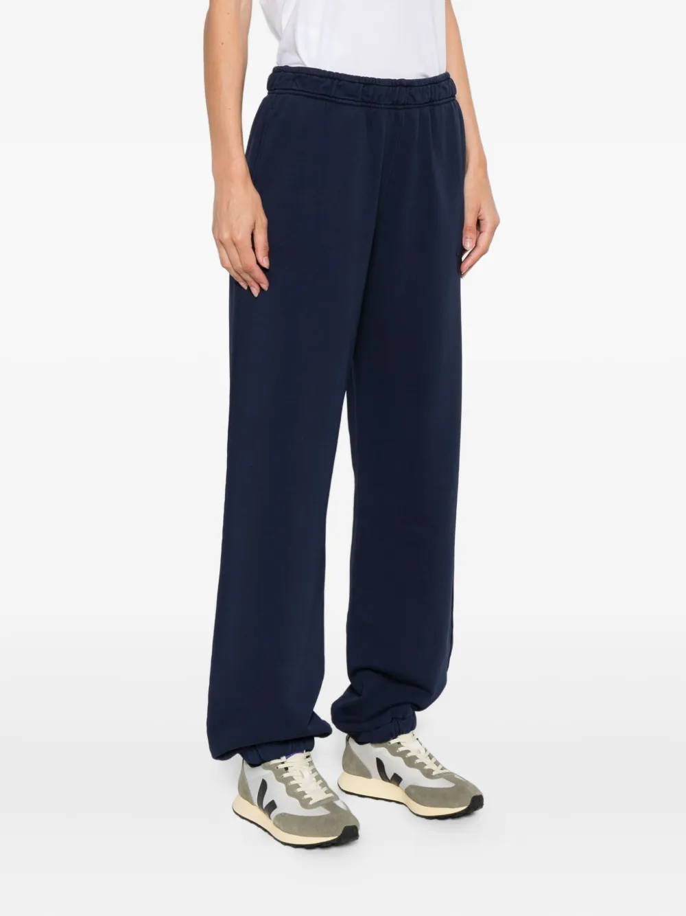 PINKO logo-embroidered cuffed track pants Blauw