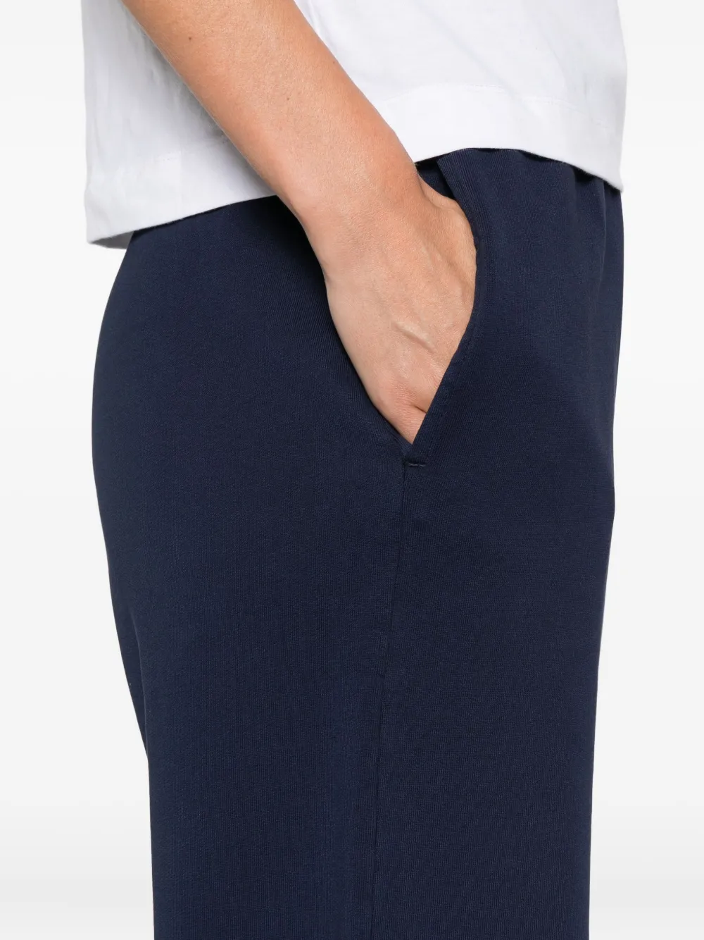 PINKO logo-embroidered cuffed track pants Blauw