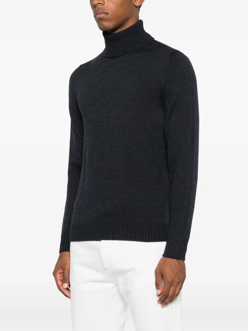 Drumohr turtleneck ribbed-neck sweater Grijs
