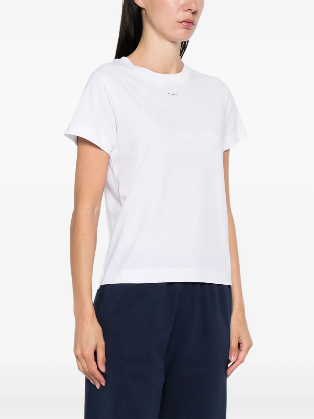 PINKO logo-print cotton T-shirt Wit