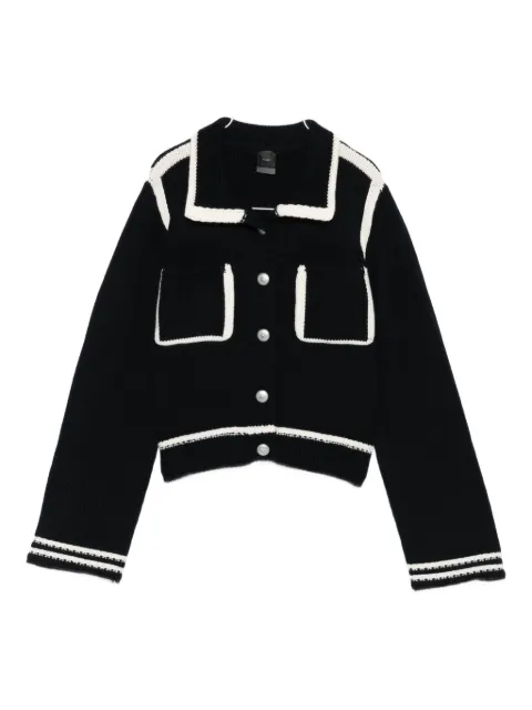 PINKO ribbed-knit wool cardigan