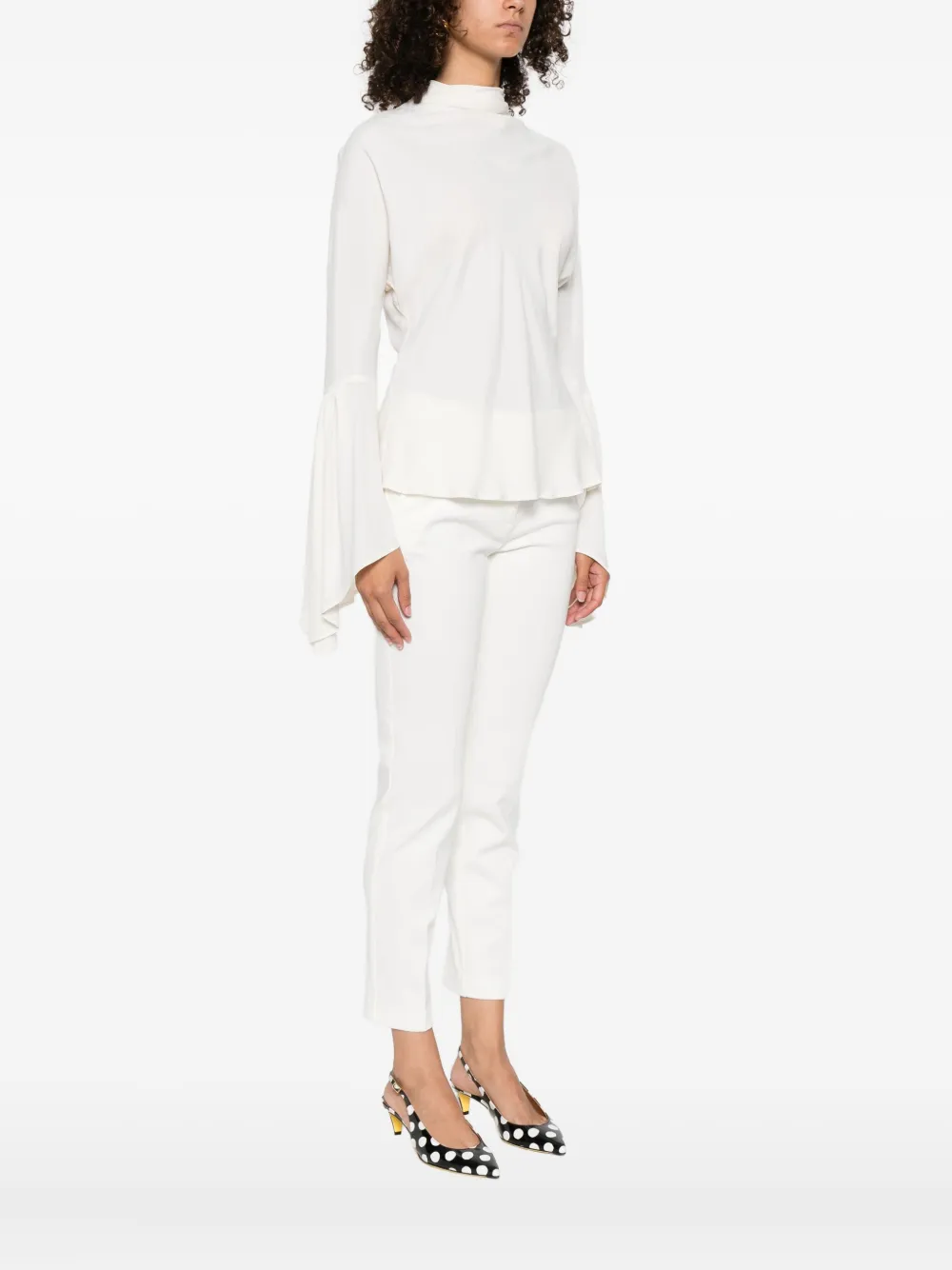 PINKO bell-sleeve top Wit