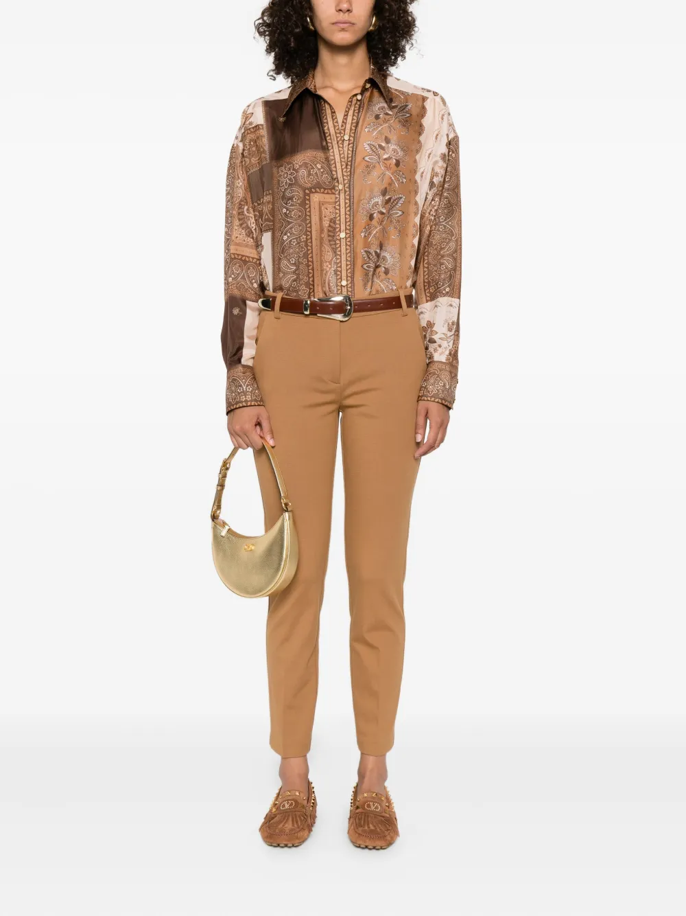 PINKO Broek met zijzak - Bruin