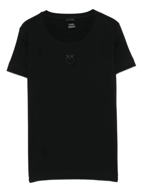 PINKO logo-embroidered cotton T-shirt