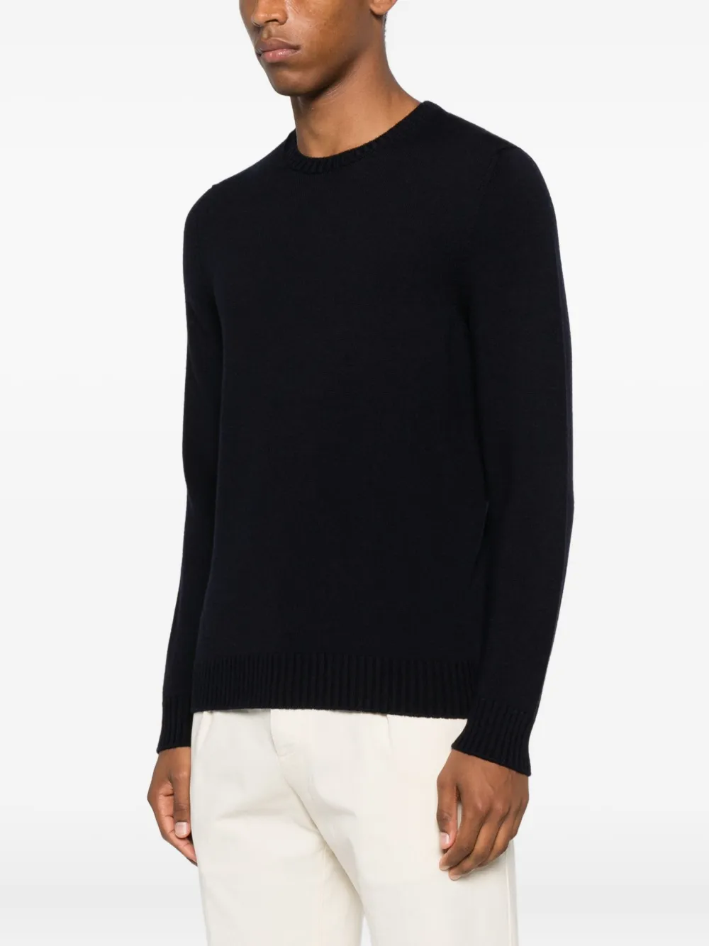 Drumohr merino wool crew-neck sweater Blauw