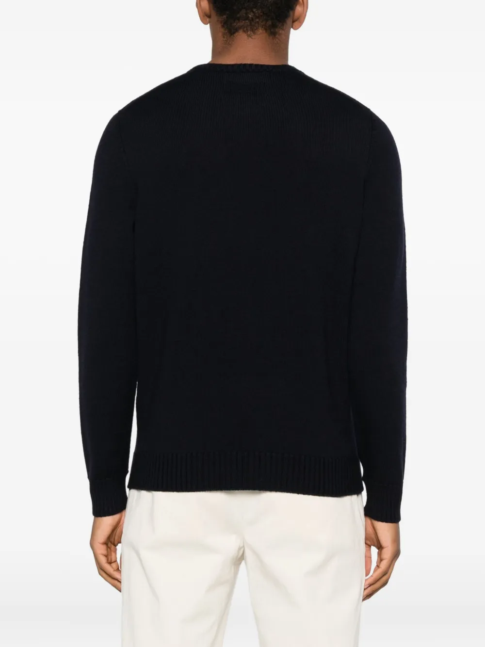 Drumohr merino wool crew-neck sweater Blauw