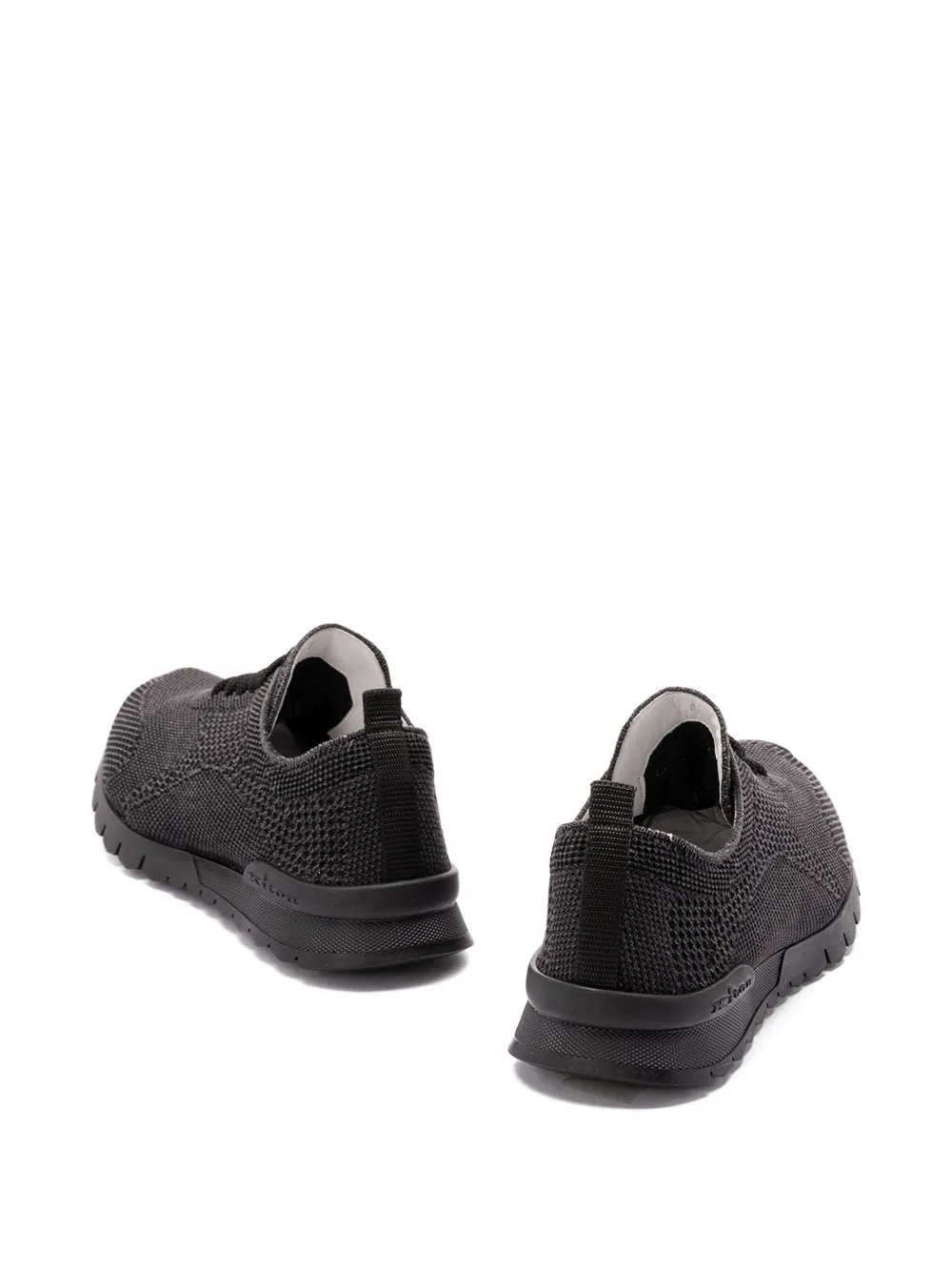 Kiton knitted lace-up sneakers Zwart