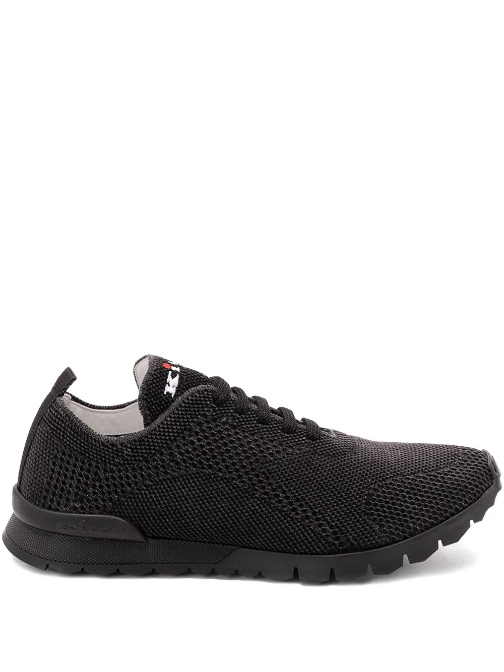 Kiton knitted lace-up sneakers Zwart