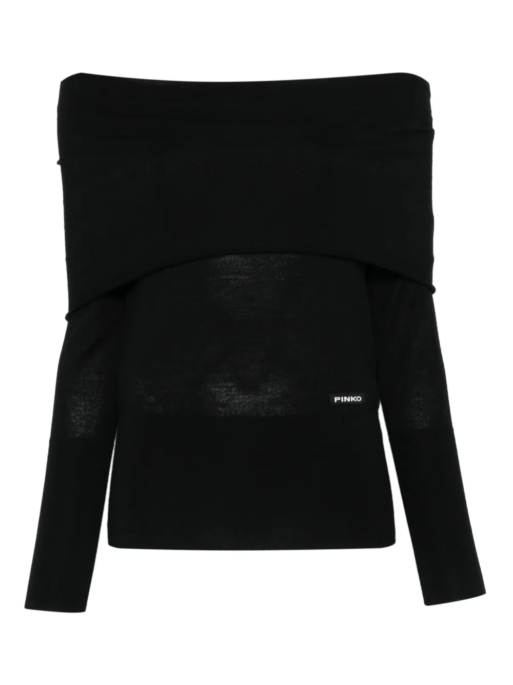 PINKO off-shoulder wool top Zwart