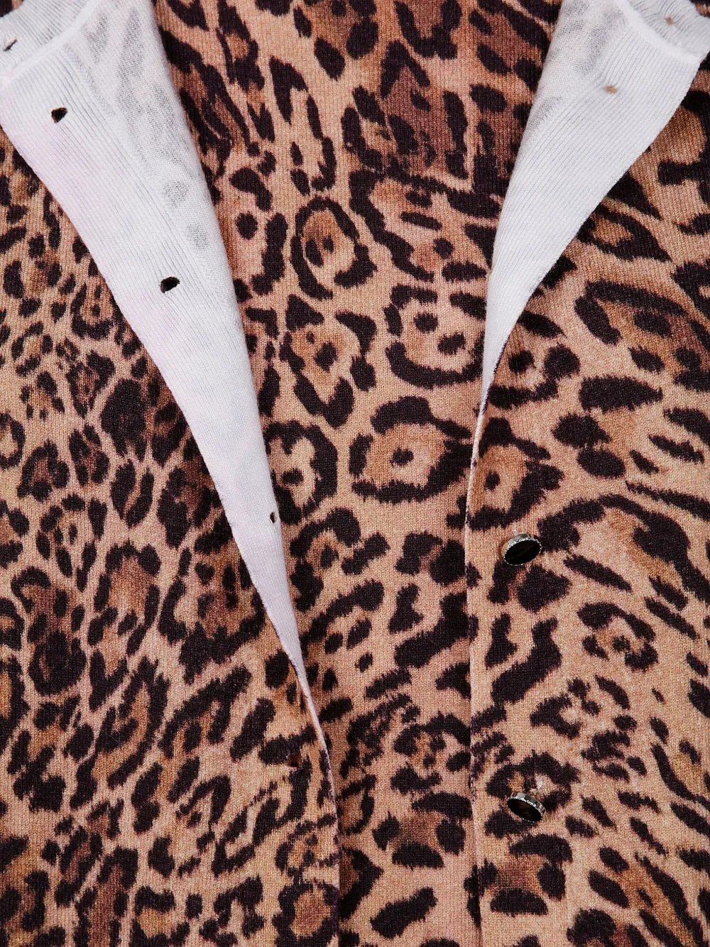 TWINSET Vest met luipaardprint en knoopsluiting Bruin