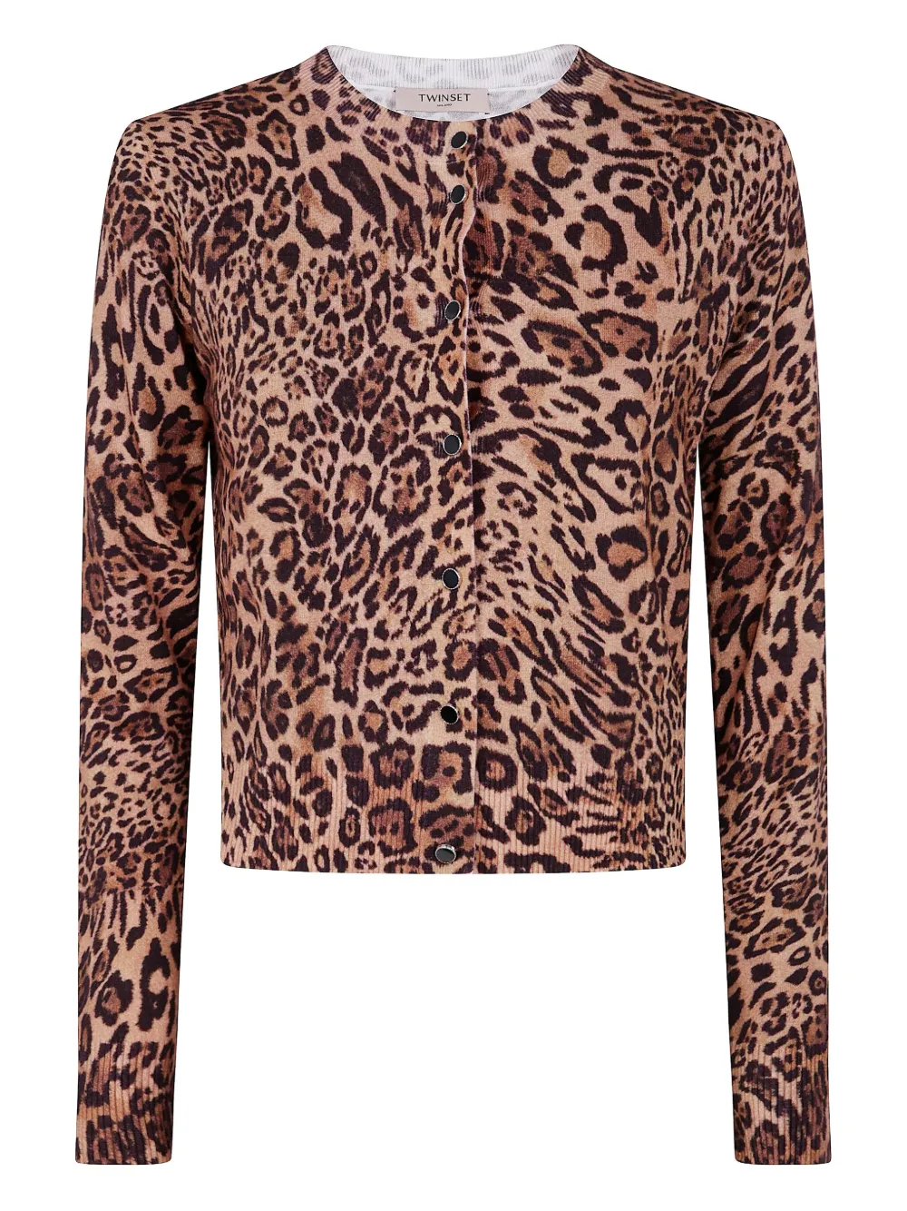 TWINSET Vest met luipaardprint en knoopsluiting Bruin