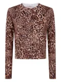 TWINSET leopard-print button-fastening cardigan - Brown