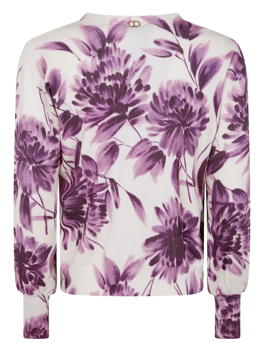 TWINSET floral print balloon-sleeve sweater Wit