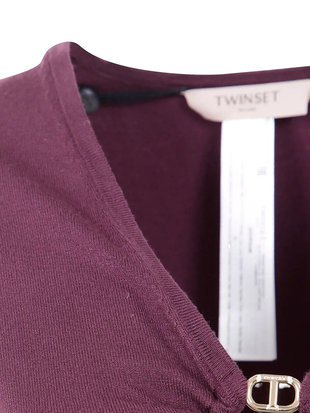 TWINSET ring-detail long-sleeve dress Paars