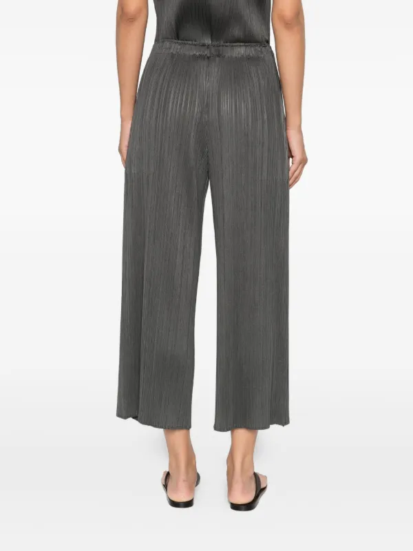 PLEATS PLEASE グリーン ワイドフレアパンツ Pleats Please Issey Miyake プリーツ ワイドパンツ | グリーン