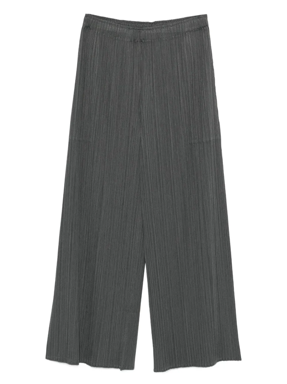 Pleats Please Issey Miyake pleated palazzo pants Groen