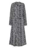 Kiton geometric-print belted shirt dress - Blue